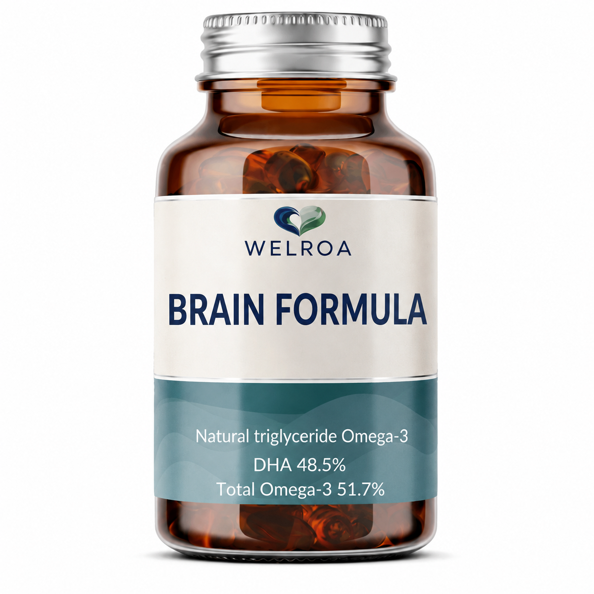 Natural triglyceride Omega‑3 • DHA 48.5% • Total Omega‑3 51.7% – 90 Capsules | Welroa